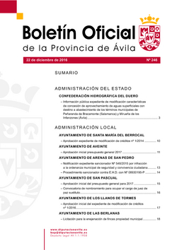 Boletín Oficial de la Provincia del jueves, 22 de diciembre de 2016