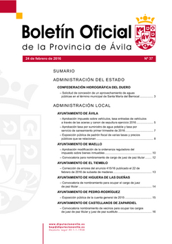 Boletín Oficial de la Provincia del miércoles, 24 de febrero de 2016