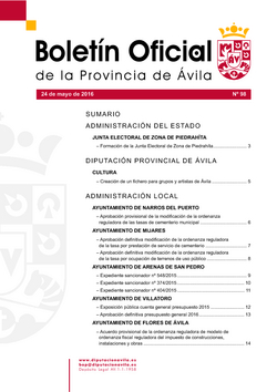 Boletín Oficial de la Provincia del martes, 24 de mayo de 2016