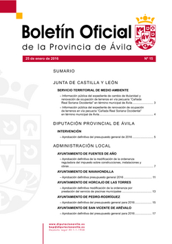 Boletín Oficial de la Provincia del lunes, 25 de enero de 2016