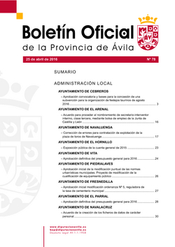 Boletín Oficial de la Provincia del lunes, 25 de abril de 2016