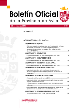 Boletín Oficial de la Provincia del miércoles, 25 de mayo de 2016