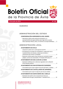 Boletín Oficial de la Provincia del lunes, 25 de julio de 2016