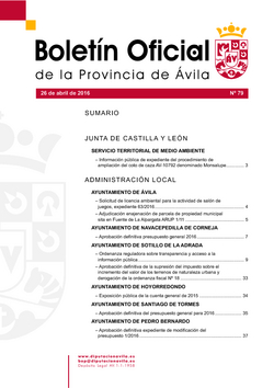 Boletín Oficial de la Provincia del martes, 26 de abril de 2016