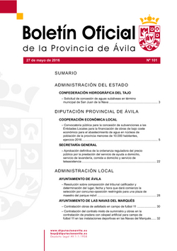 Boletín Oficial de la Provincia del viernes, 27 de mayo de 2016