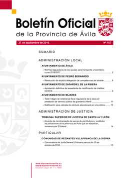 Boletín Oficial de la Provincia del martes, 27 de septiembre de 2016