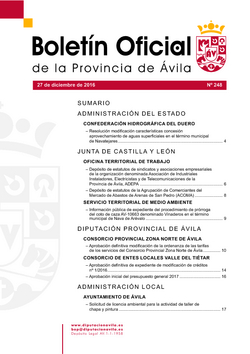 Boletín Oficial de la Provincia del martes, 27 de diciembre de 2016