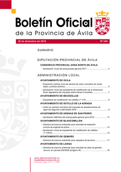 Boletín Oficial de la Provincia del miércoles, 28 de diciembre de 2016