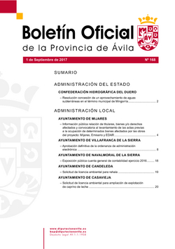 Boletín Oficial de la Provincia del viernes, 1 de septiembre de 2017