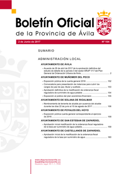 Boletín Oficial de la Provincia del viernes, 2 de junio de 2017