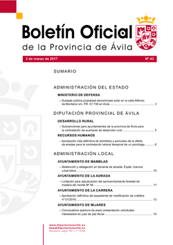 Boletín Oficial de la Provincia del viernes, 3 de marzo de 2017