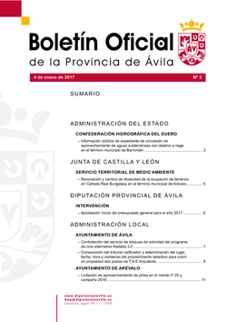 Boletín Oficial de la Provincia del miércoles, 25 de enero de 2017