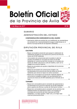 Boletín Oficial de la Provincia del jueves, 4 de mayo de 2017