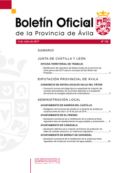 Boletín Oficial de la Provincia del martes, 4 de julio de 2017