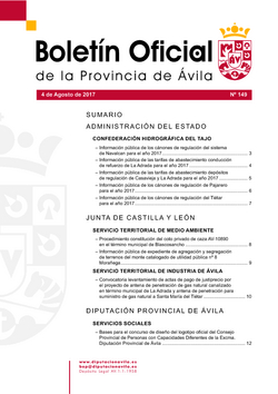Boletín Oficial de la Provincia del viernes, 4 de agosto de 2017