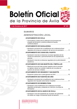 Boletín Oficial de la Provincia del miércoles, 4 de octubre de 2017