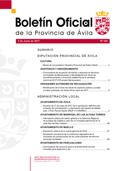 Boletín Oficial de la Provincia del lunes, 5 de junio de 2017