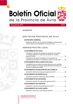 Boletín Oficial de la Provincia del jueves, 6 de abril de 2017