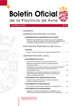 Boletín Oficial de la Provincia del martes, 7 de febrero de 2017