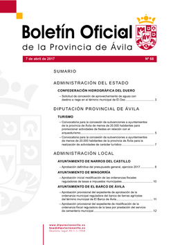 Boletín Oficial de la Provincia del viernes, 7 de abril de 2017