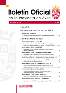 Boletín Oficial de la Provincia del viernes, 9 de junio de 2017