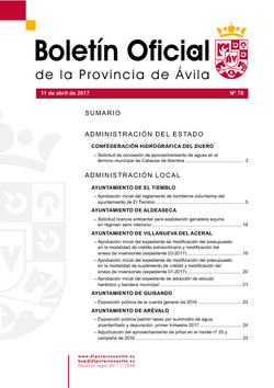 Boletín Oficial de la Provincia del martes, 11 de abril de 2017