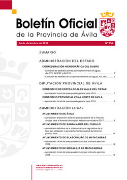 Boletín Oficial de la Provincia del viernes, 15 de diciembre de 2017