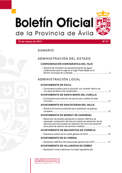 Boletín Oficial de la Provincia del miércoles, 15 de marzo de 2017