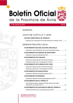 Boletín Oficial de la Provincia del viernes, 17 de marzo de 2017