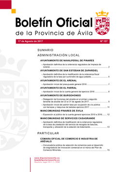 Boletín Oficial de la Provincia del jueves, 17 de agosto de 2017