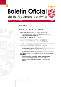 Boletín Oficial de la Provincia del viernes, 18 de agosto de 2017