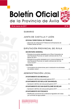 Boletín Oficial de la Provincia del lunes, 20 de marzo de 2017