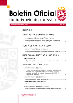 Boletín Oficial de la Provincia del miércoles, 20 de diciembre de 2017