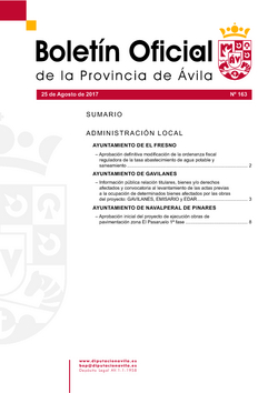 Boletín Oficial de la Provincia del viernes, 25 de agosto de 2017