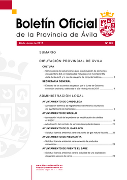 Boletín Oficial de la Provincia del lunes, 26 de junio de 2017