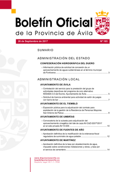 Boletín Oficial de la Provincia del martes, 26 de septiembre de 2017