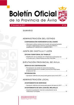 Boletín Oficial de la Provincia del viernes, 27 de enero de 2017