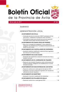 Boletín Oficial de la Provincia del viernes, 28 de julio de 2017