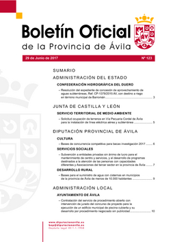 Boletín Oficial de la Provincia del jueves, 29 de junio de 2017