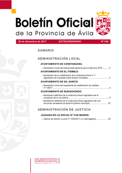 Boletín Oficial de la Provincia del sábado, 30 de diciembre de 2017