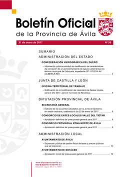 Boletín Oficial de la Provincia del martes, 31 de enero de 2017