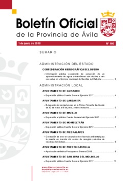 Boletín Oficial de la Provincia del lunes, 22 de octubre de 2018