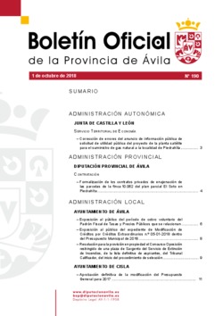 Boletín Oficial de la Provincia del lunes, 1 de octubre de 2018