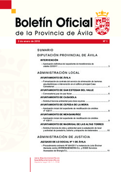 Boletín Oficial de la Provincia del martes, 2 de enero de 2018