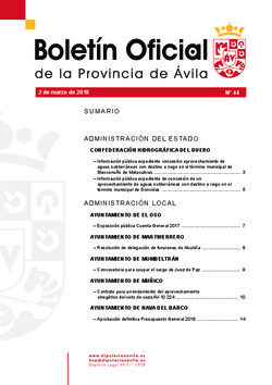 Boletín Oficial de la Provincia del viernes, 2 de marzo de 2018