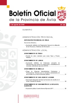 Boletín Oficial de la Provincia del jueves, 2 de agosto de 2018