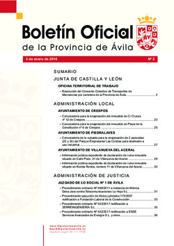 Boletín Oficial de la Provincia del miércoles, 3 de enero de 2018