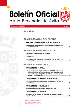 Boletín Oficial de la Provincia del jueves, 3 de mayo de 2018