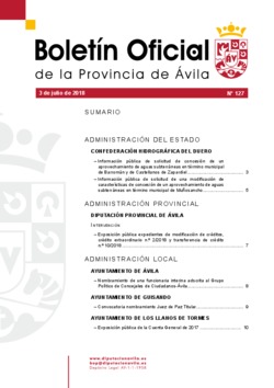 Boletín Oficial de la Provincia del martes, 3 de julio de 2018