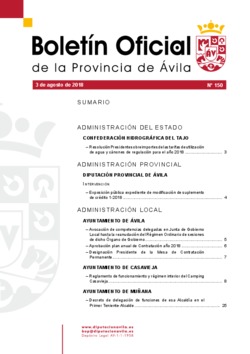 Boletín Oficial de la Provincia del viernes, 3 de agosto de 2018